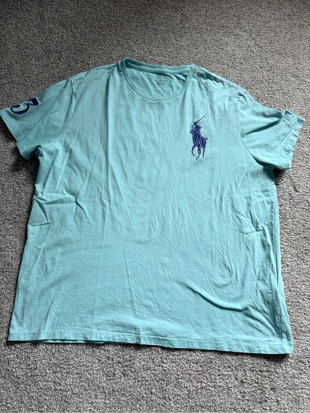 Polo Ralph Lauren Big Pony T-Shirt Aqua Navy Men’s XL
